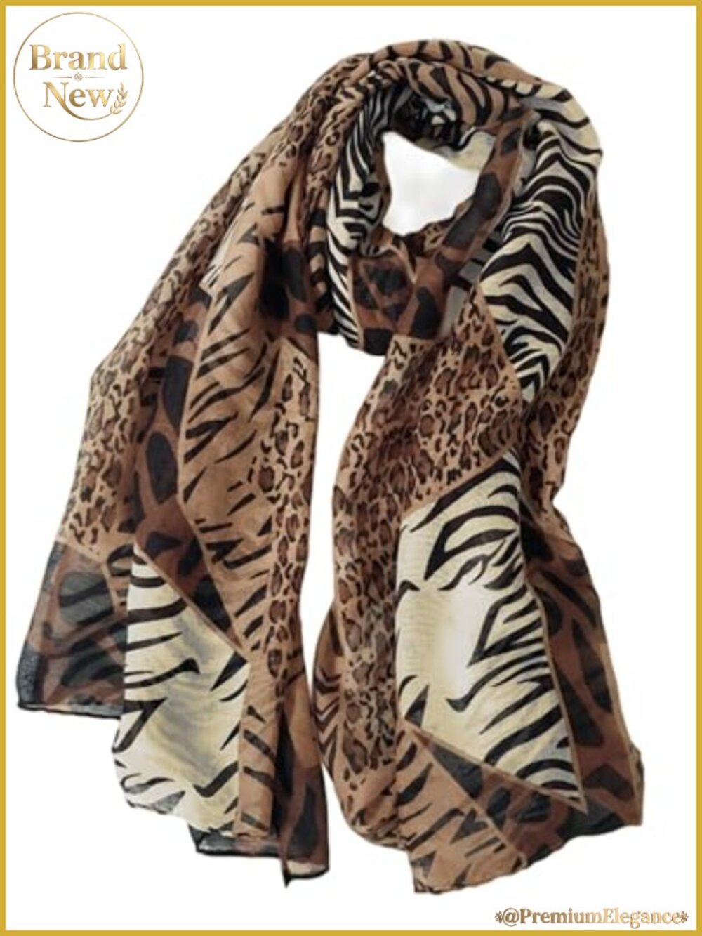 Lightweight Voile Leopard Print Scarf Soft Wrap Shawl